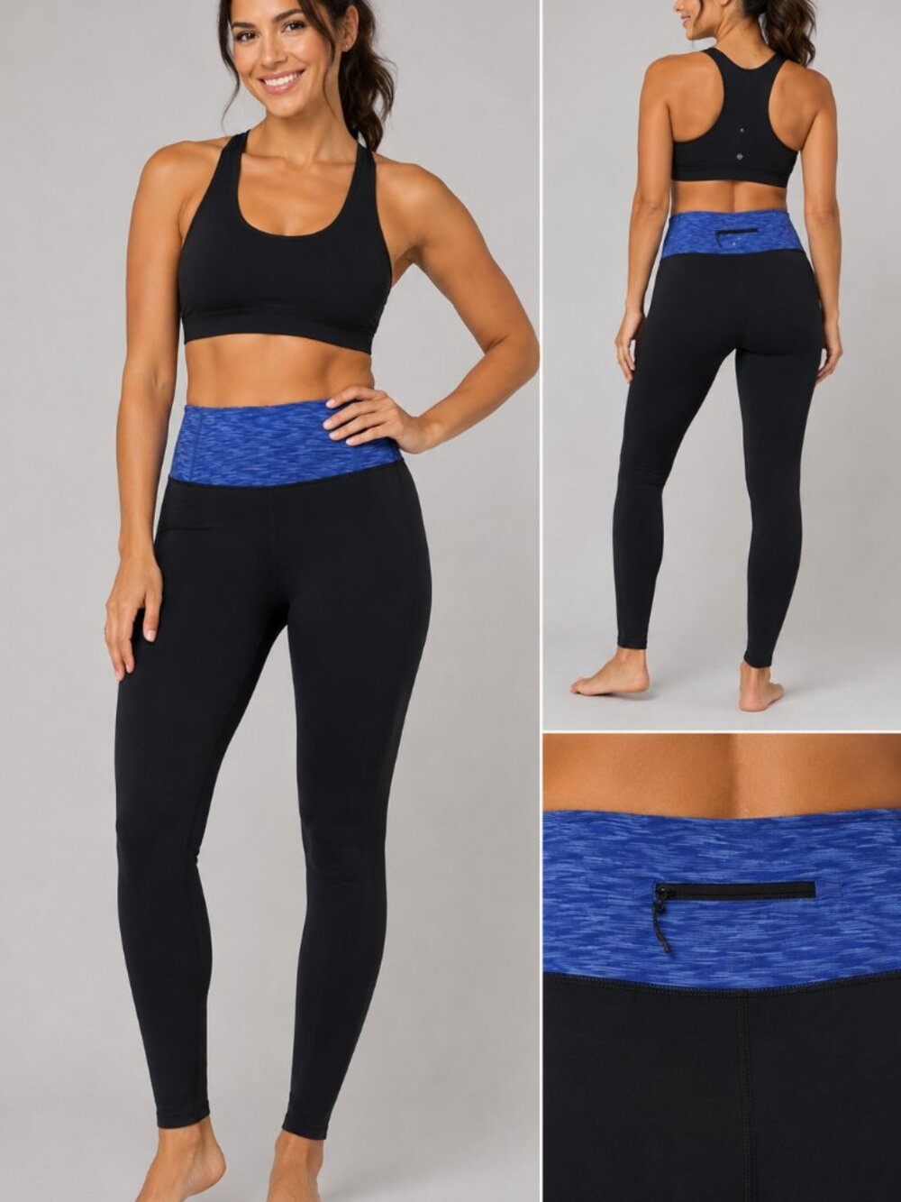 Lululemon Leggings Women's Size 4 Black Blue Athletic Running Yoga Pants
